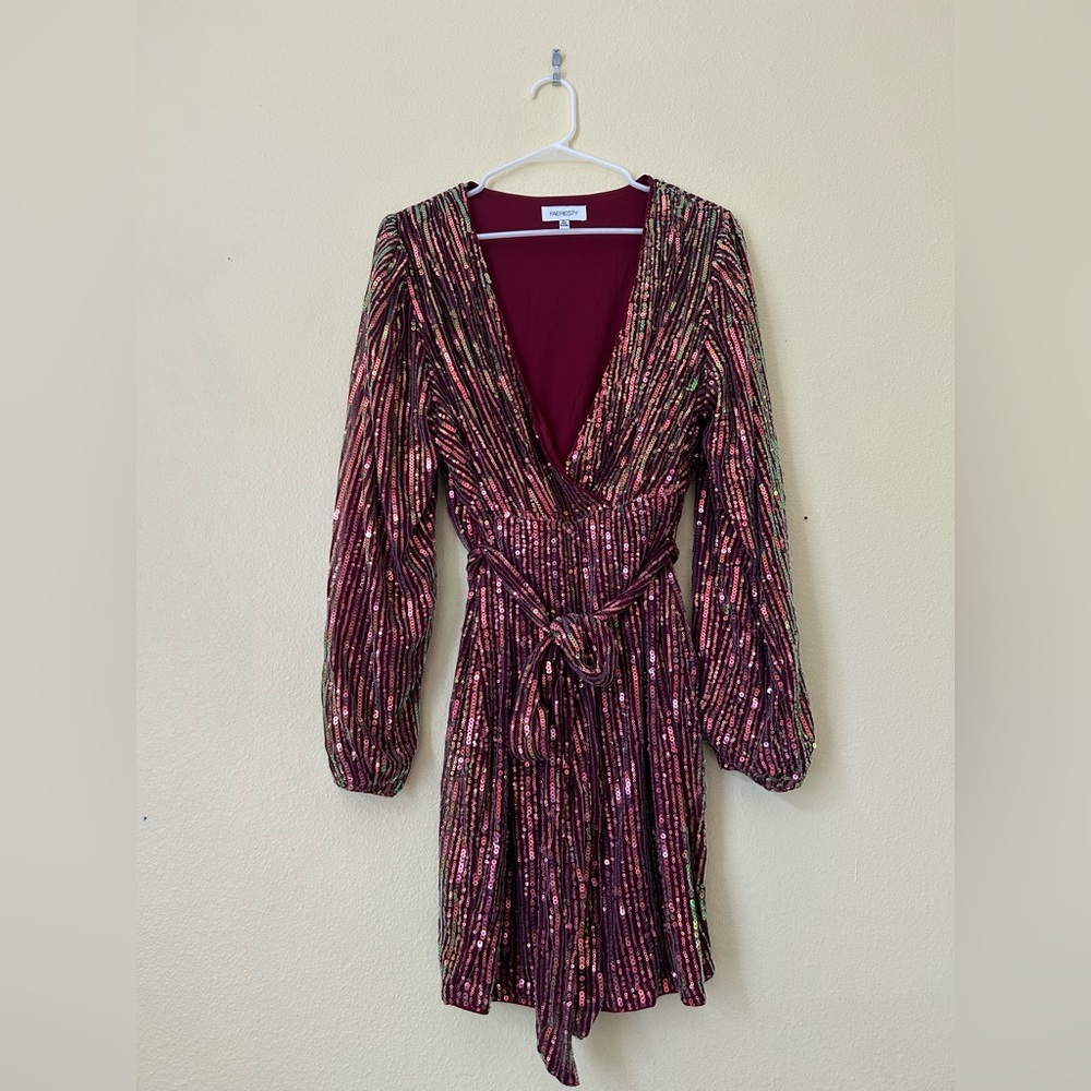 Sequin Burgundy Dress